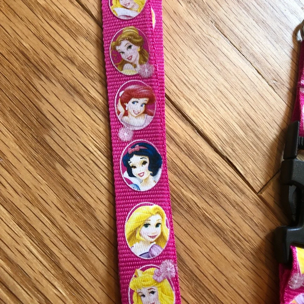 Disney Pink Princess Faces Kids Lanyard with Clip